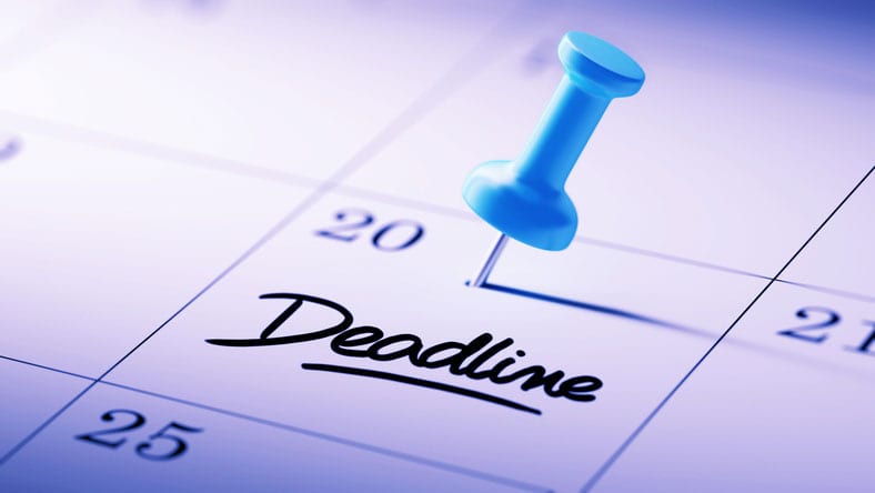 case interview workshop. Image shows a calendar with "deadline" written in bold letters.